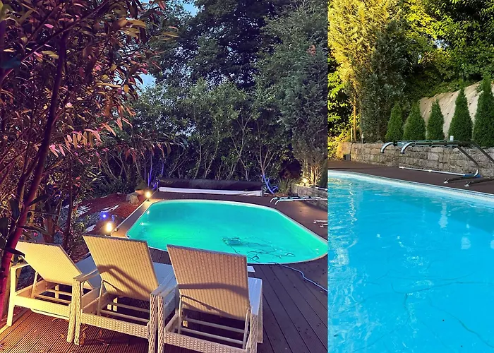 Luxus-familienvilla Mit Privatem Pool Und Xxl Whirlpool, Kamin, Grill & Blick In Weinberge Villa Bockenau